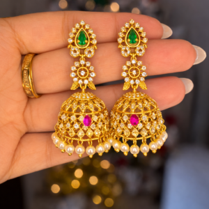 Elegant emerald Rani Jhumka
