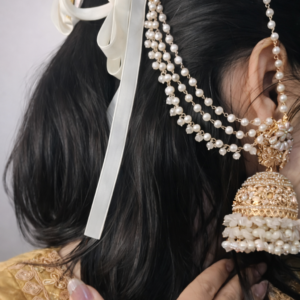 Elegant jhumka with cascading pearls