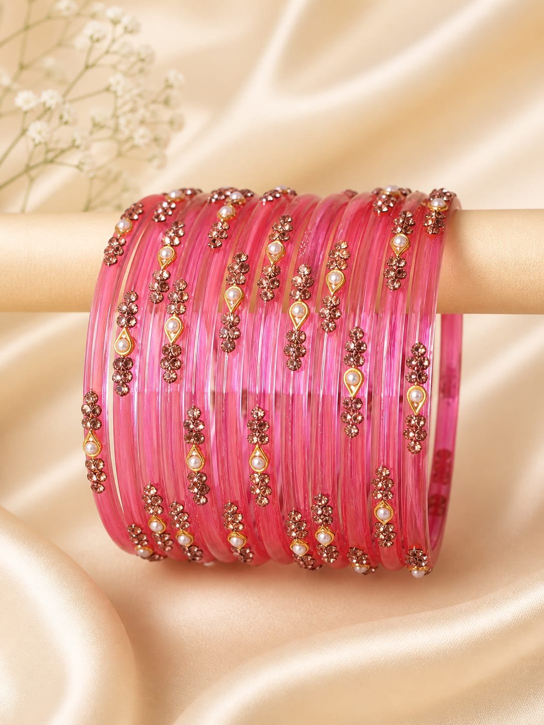 Baby Pink Pearl Bangles