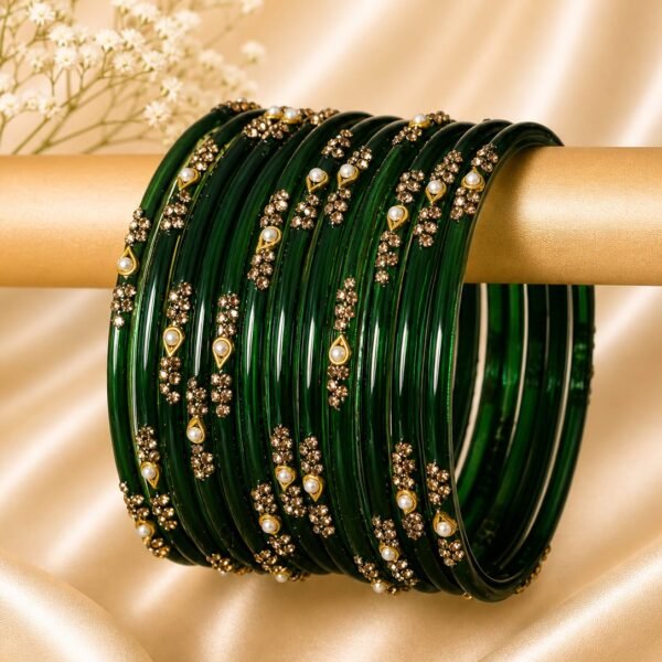 Dark Green Pearl Bangles