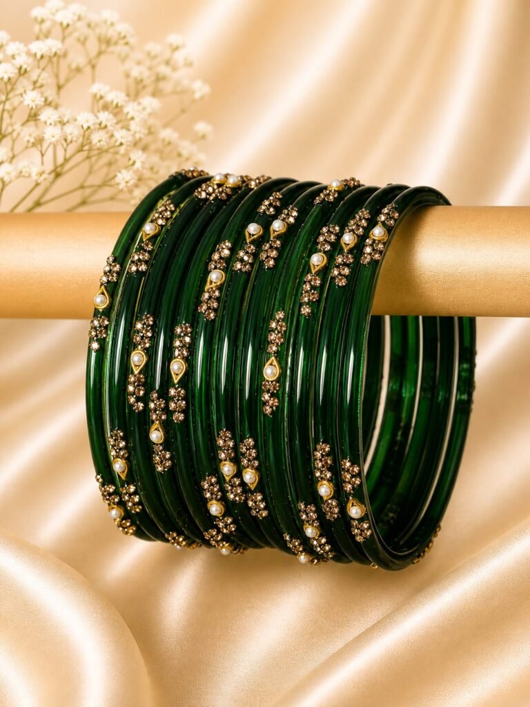 Dark Green Pearl Bangles