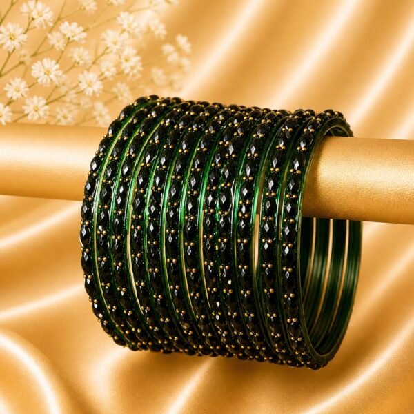 Dark Green Raindrop Bangles
