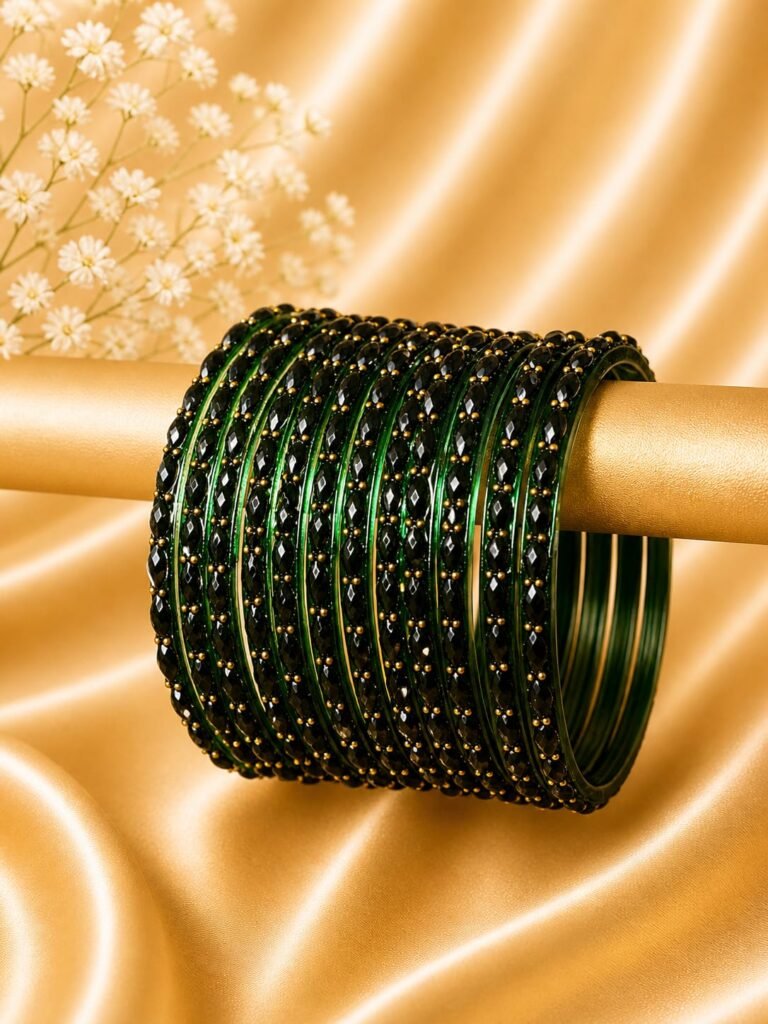 Dark Green Raindrop Bangles