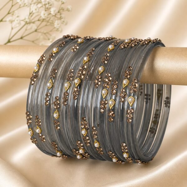 Gray Pearl Bangles
