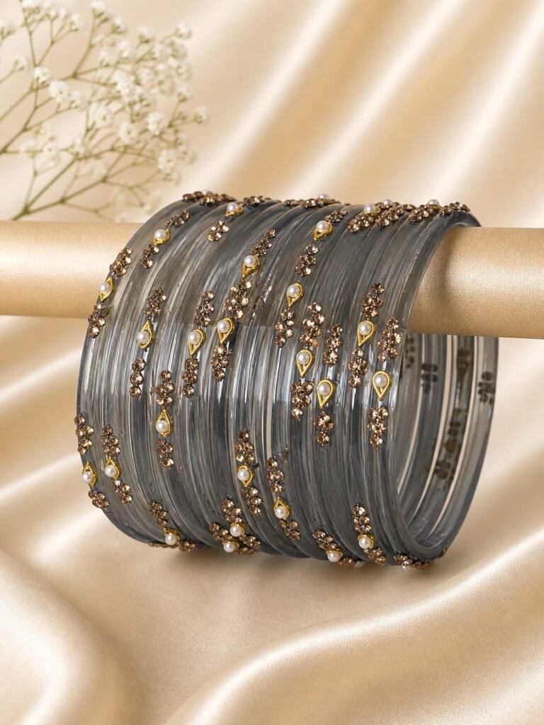 Gray Pearl Bangles