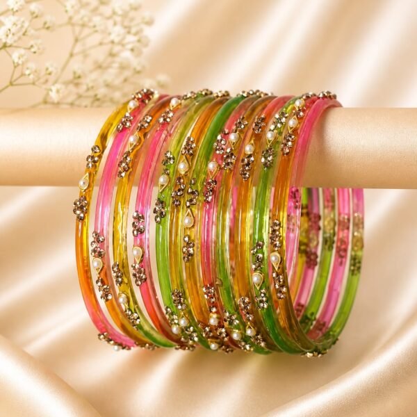 Light Multi Pearl Bangles
