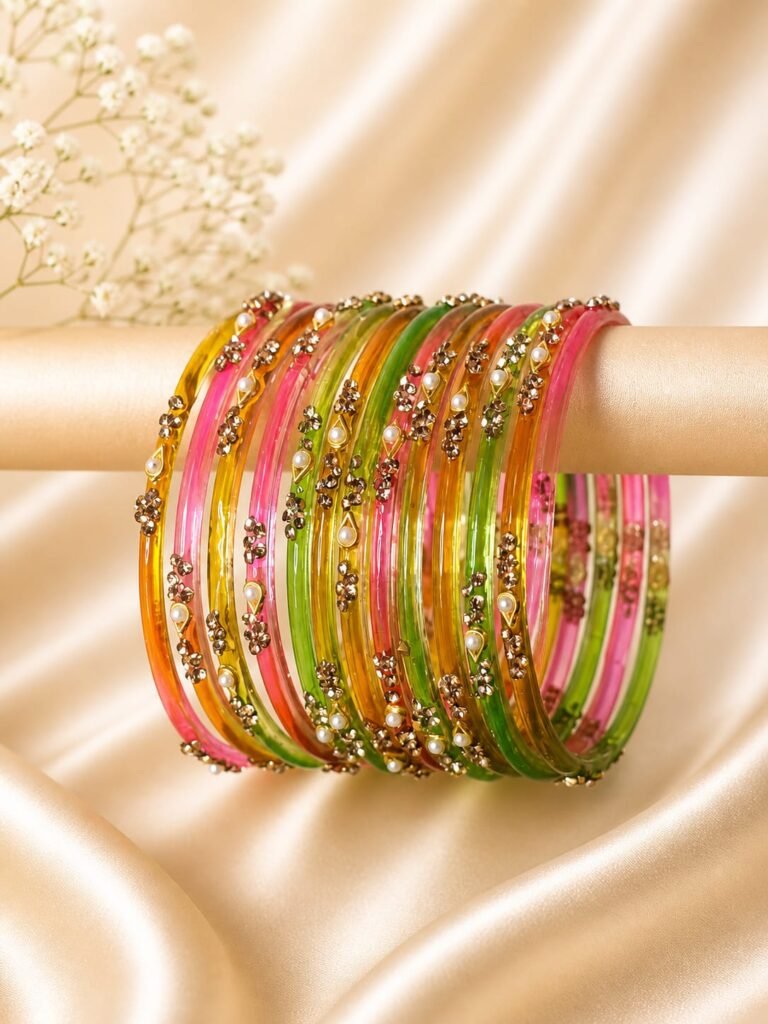 Light Multi Pearl Bangles