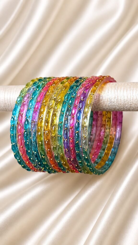 Light Multi Raindrop Bangles