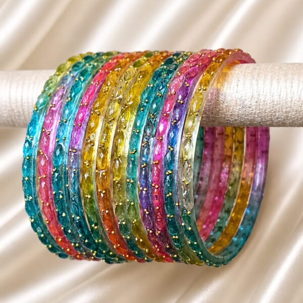 Light Multi Raindrop Bangles