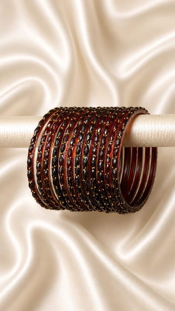 Maroon Raindrop Bangles