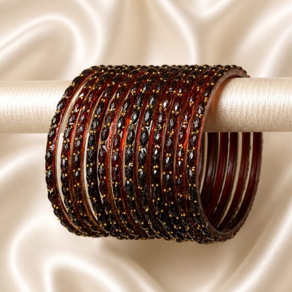 Maroon Raindrop Bangles