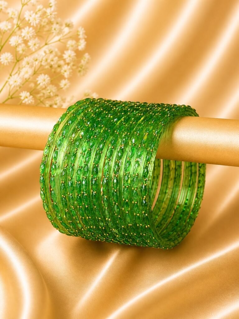 Parrot Green Raindrop Bangles