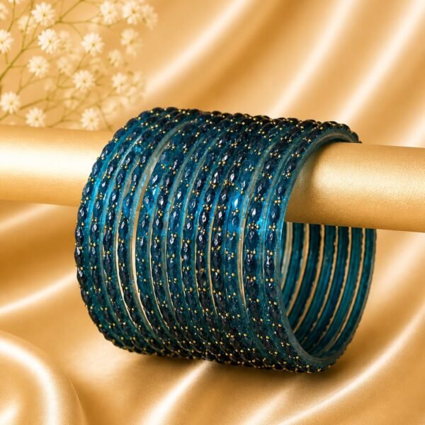 Peacock Blue Raindrop Bangles