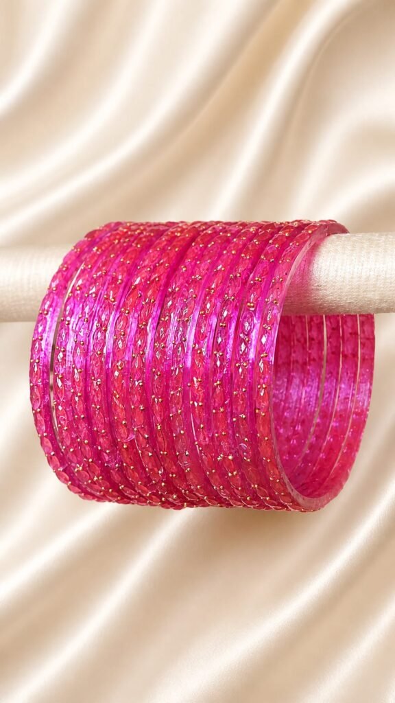 Pink Raindrop Bangles