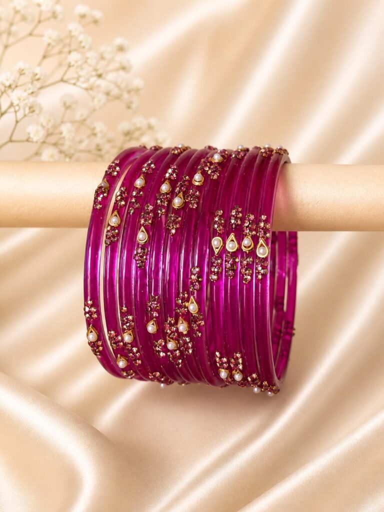 Rani Pink Pearl Bangles
