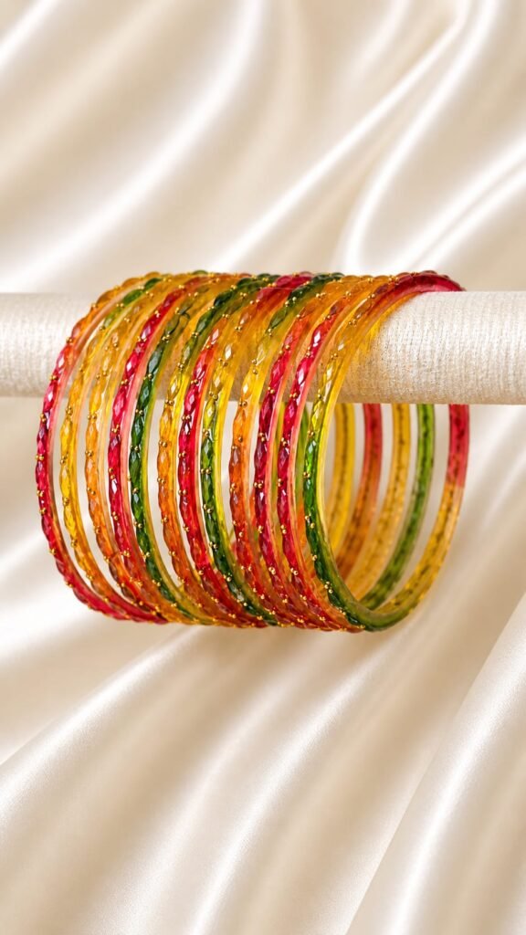 Red Multi Raindrop Bangles