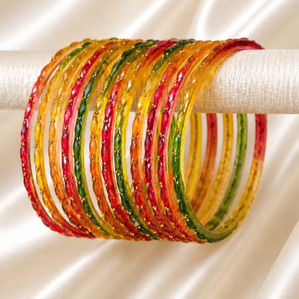 Red Multi Raindrop Bangles
