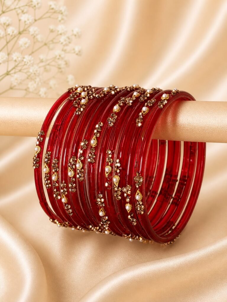 Red Pearl Bangles