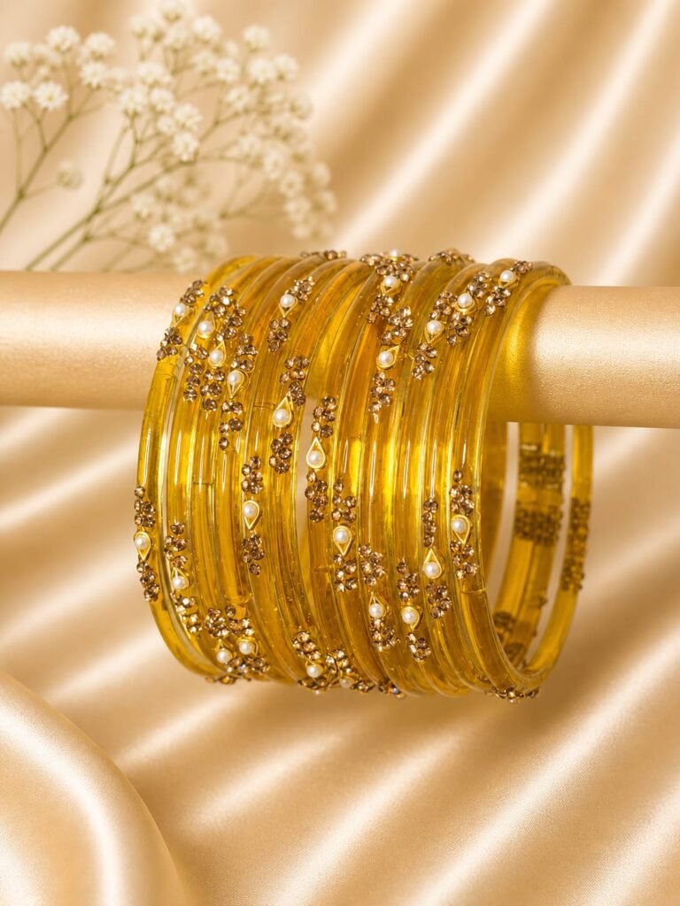 Golden Pearl Bangles