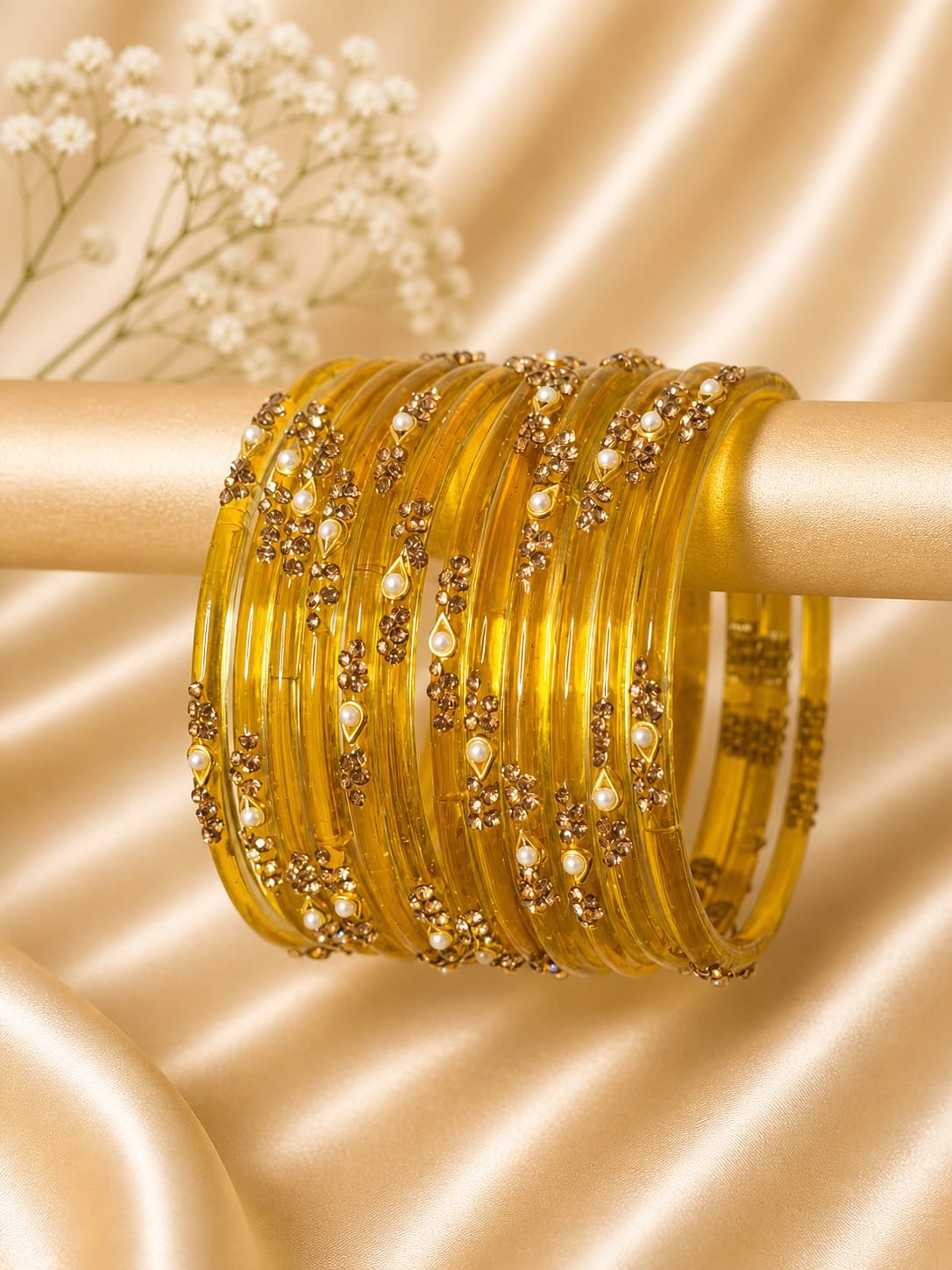 Golden Pearl Bangles